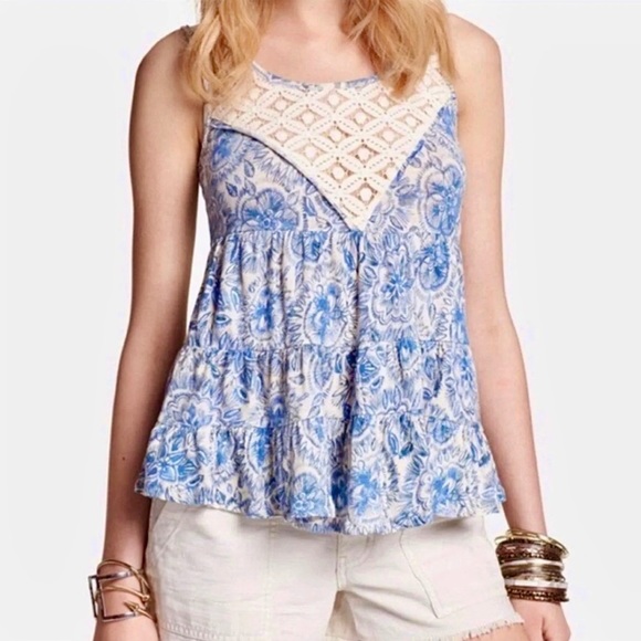 πΊπHPππΊ Free People Dorothy Babydoll Lace Top - Picture 2 of 11